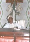 Alhaji Lam Adesina, the Executive Governor of Oyo State sitting at the Executive Chamber during a courtesy call by the TGSSA members at Impact 2001