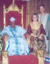 The Alaafin of Oyo, Kabiyesi (His Royal Highness) Oba Lamidi Adeyemi and Pastor Scot and wife in his palace